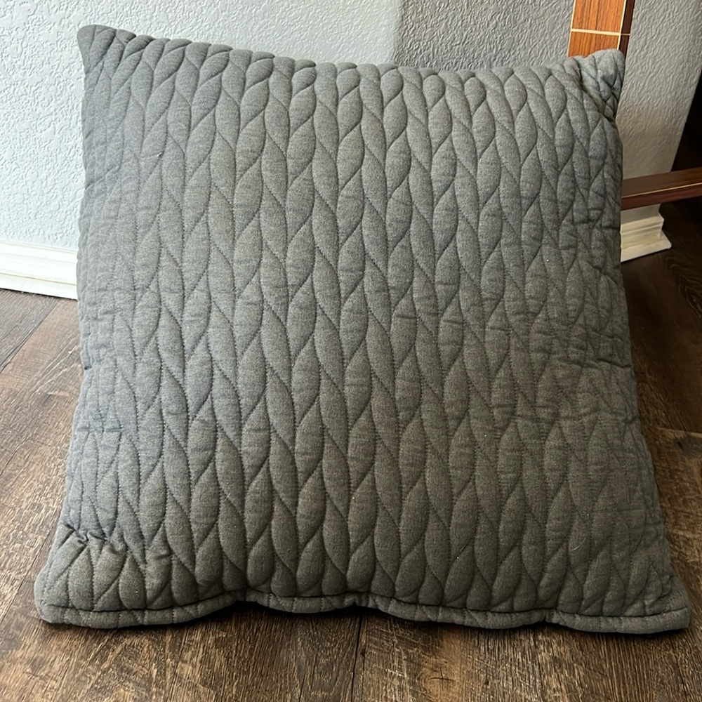 Gray quilted pillow shams